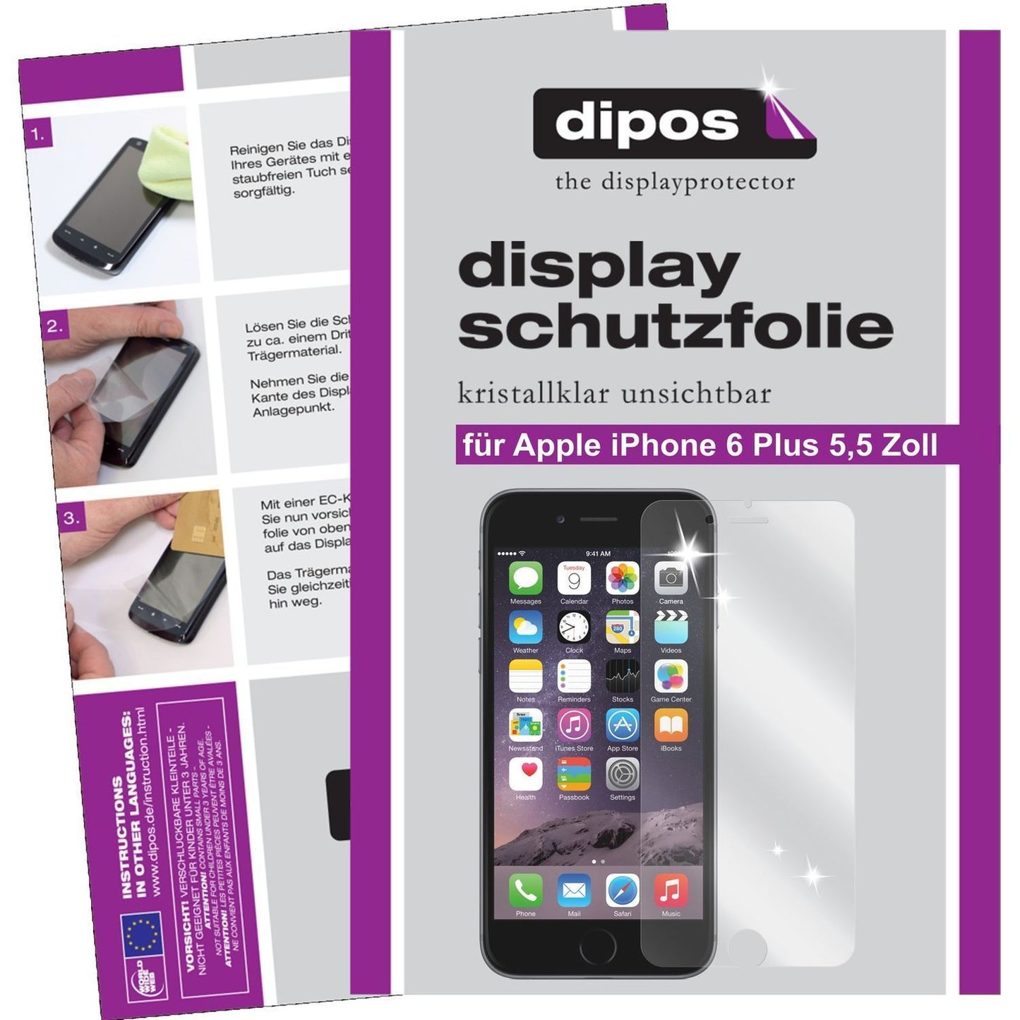 2x Schutzfolie klar für iPhone 6 Plus / 6S Plus 5, (1)