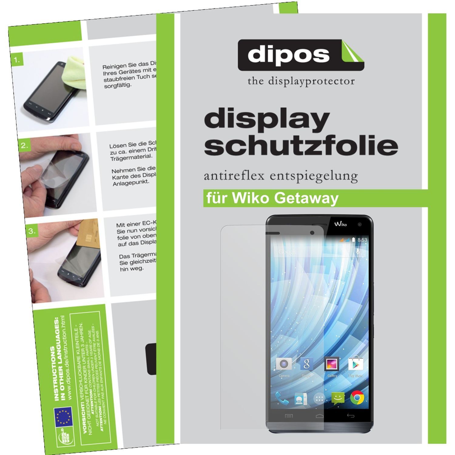 2x Schutzfolie matt für Getaway Wiko Display-Schut (1)