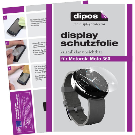 2x Schutzfolie klar für Moto 360 Motorola Display- (1)