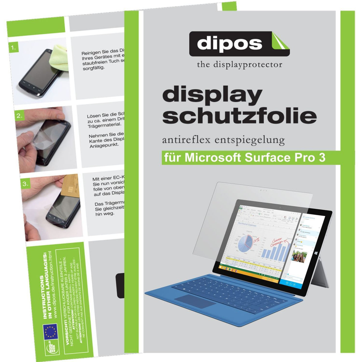 3x Schutzfolie matt für Surface Pro 3 Microsoft Di (1)
