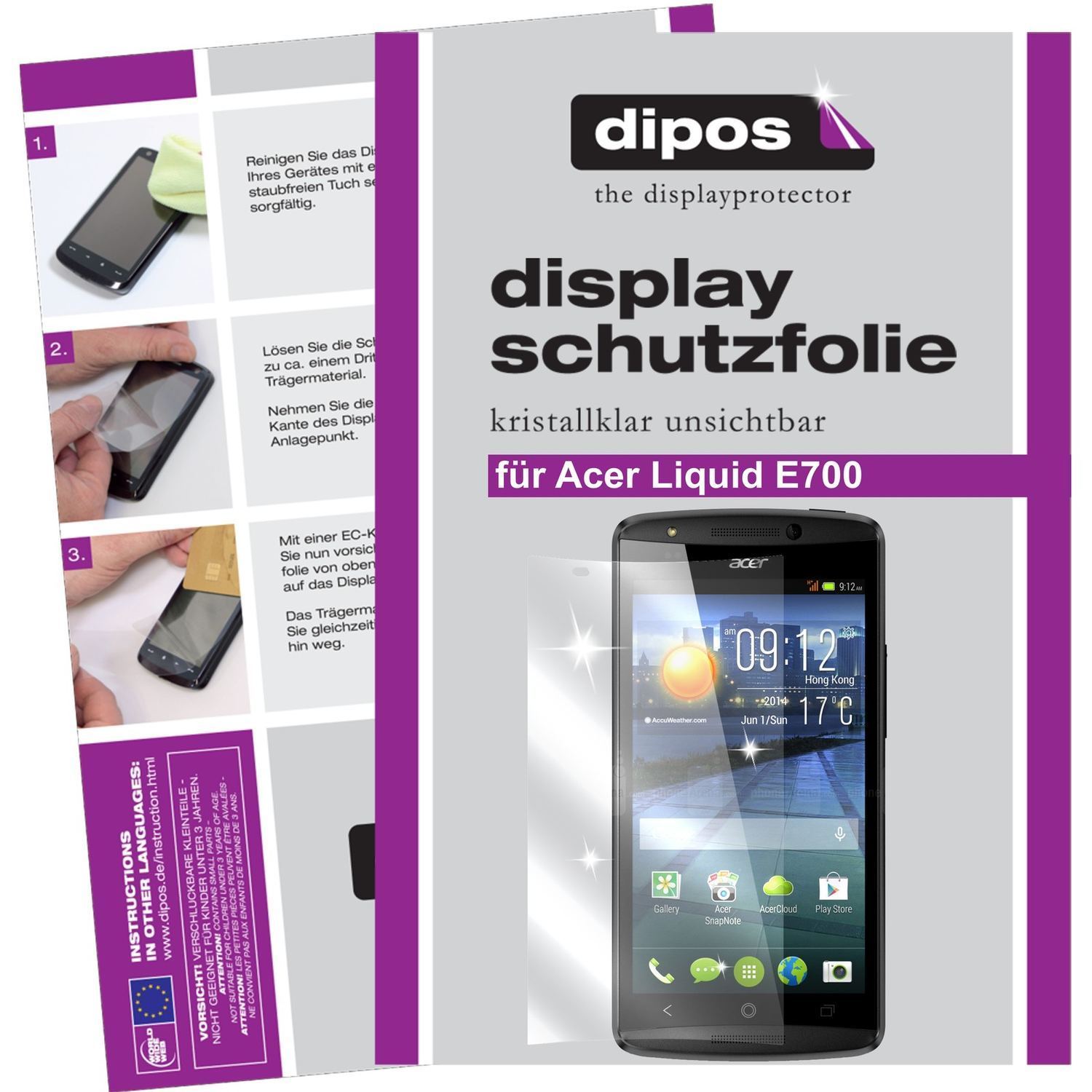 6x Schutzfolie klar für Liquid E700 Acer Display-S (1)