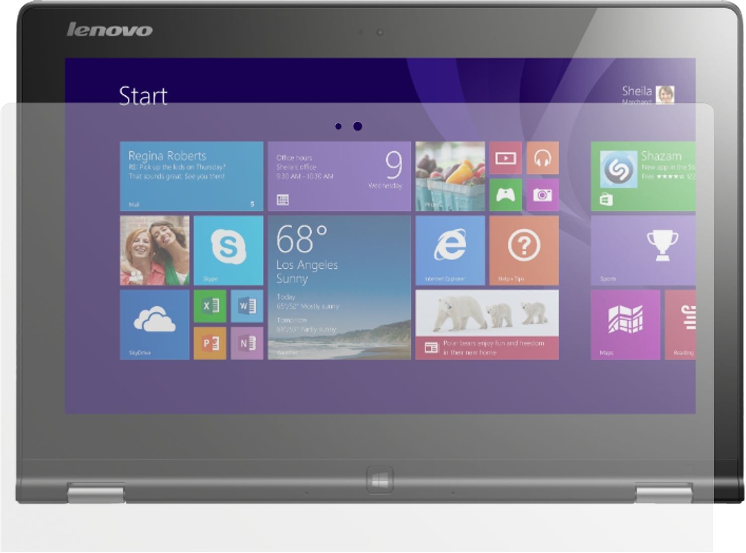2x Schutzfolie matt für IdeaPad Yoga 2 11 Zoll Len (2)