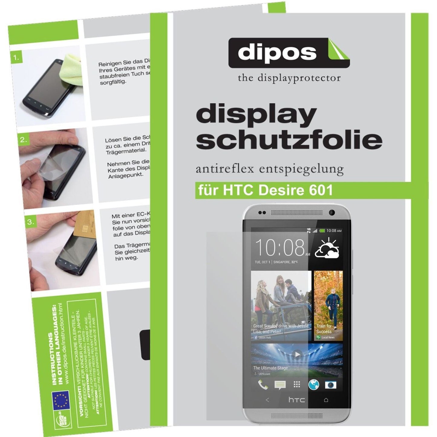 6x Schutzfolie matt für Desire 601 HTC Display-Sch (1)