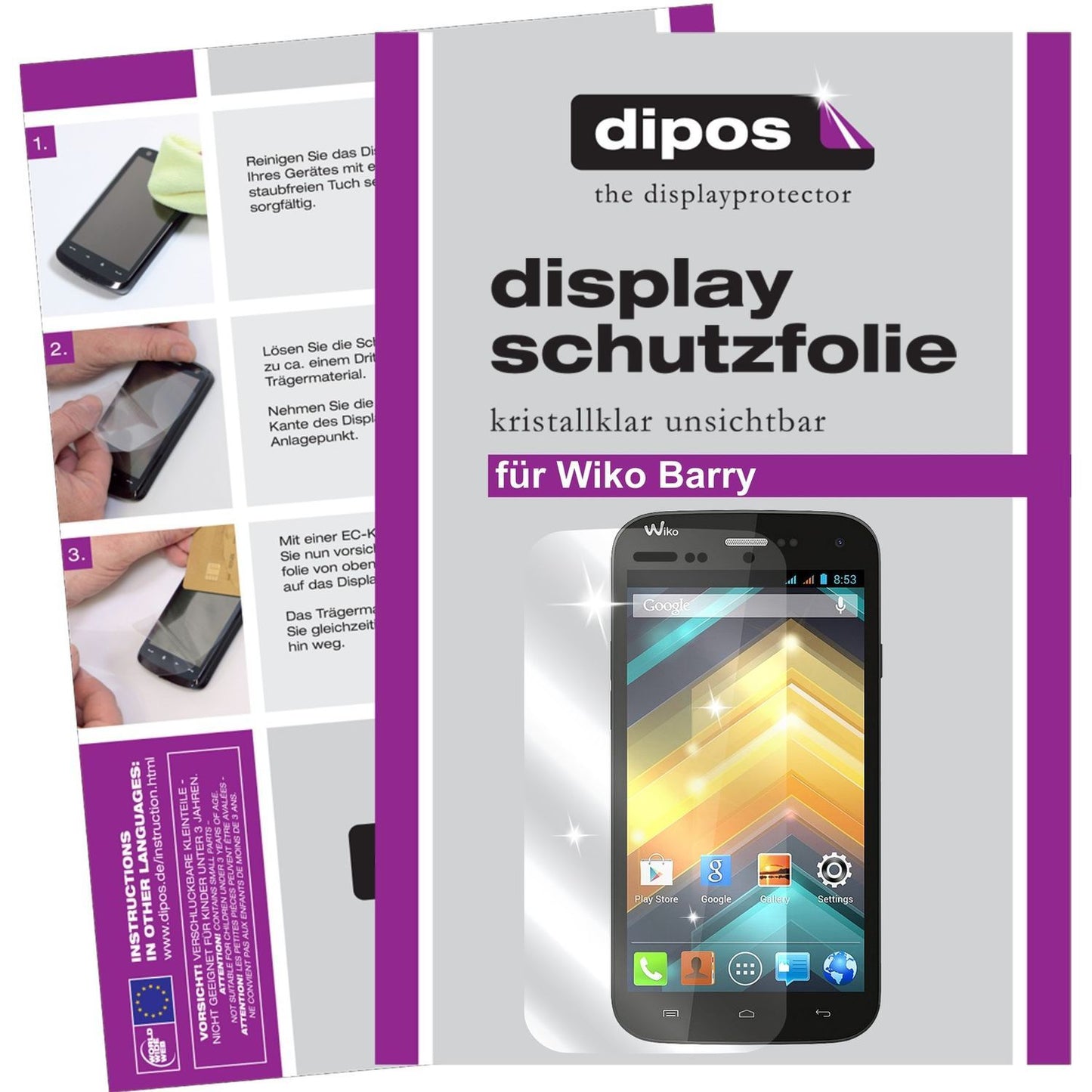 6x Schutzfolie klar für Barry Wiko Display-Schutzf (1)