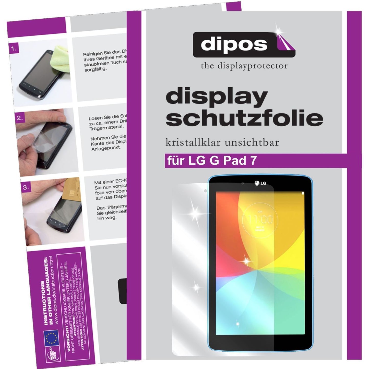 2x Schutzfolie klar für G Pad 7.0 LG Display-Schut (1)