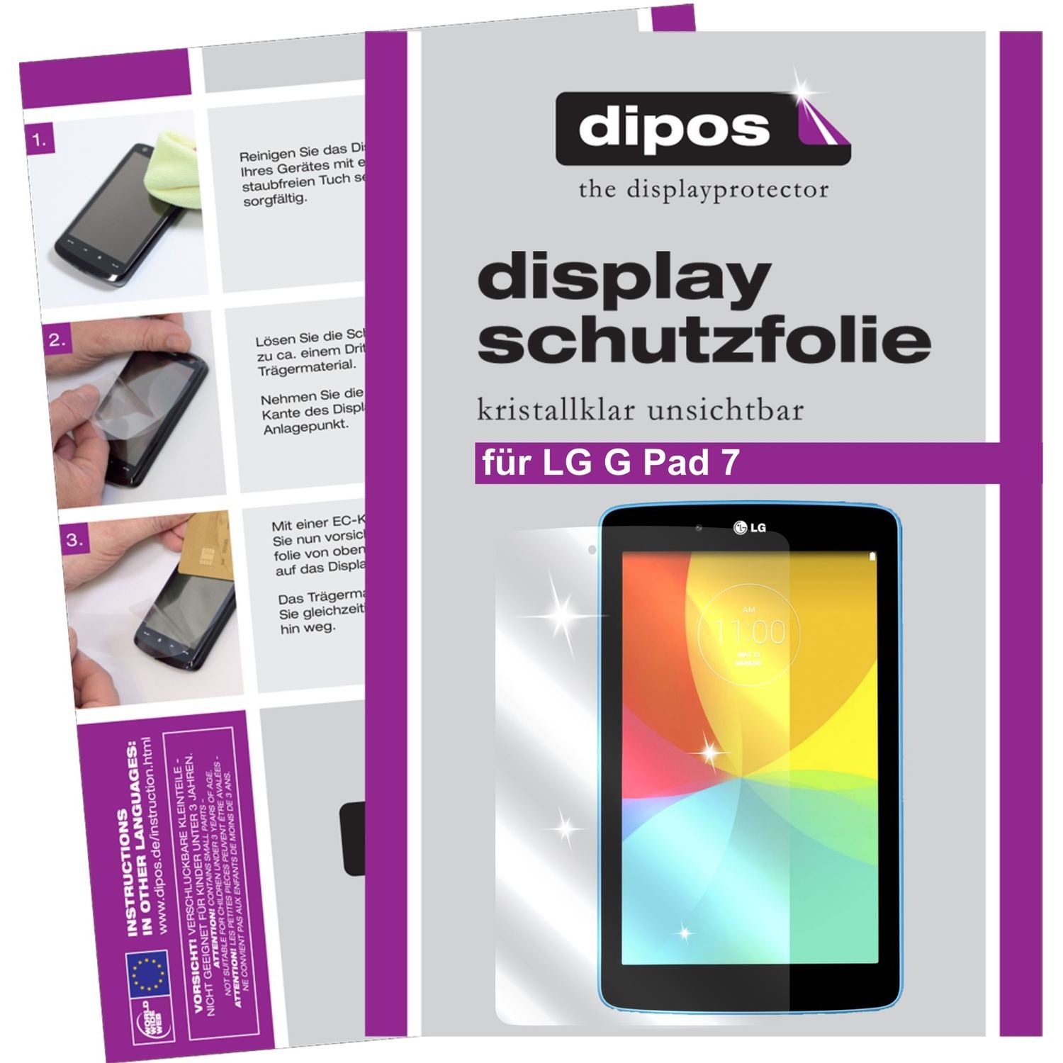 2x Schutzfolie klar für G Pad 7.0 LG Display-Schut (1)