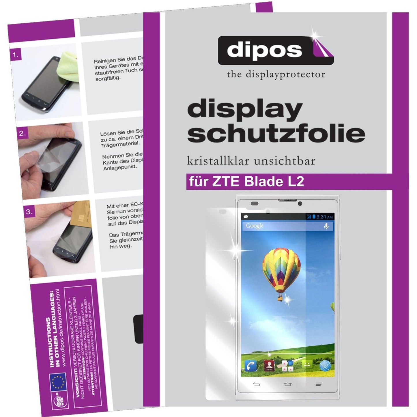 6x Schutzfolie klar für Blade L2 ZTE Display-Schut (1)