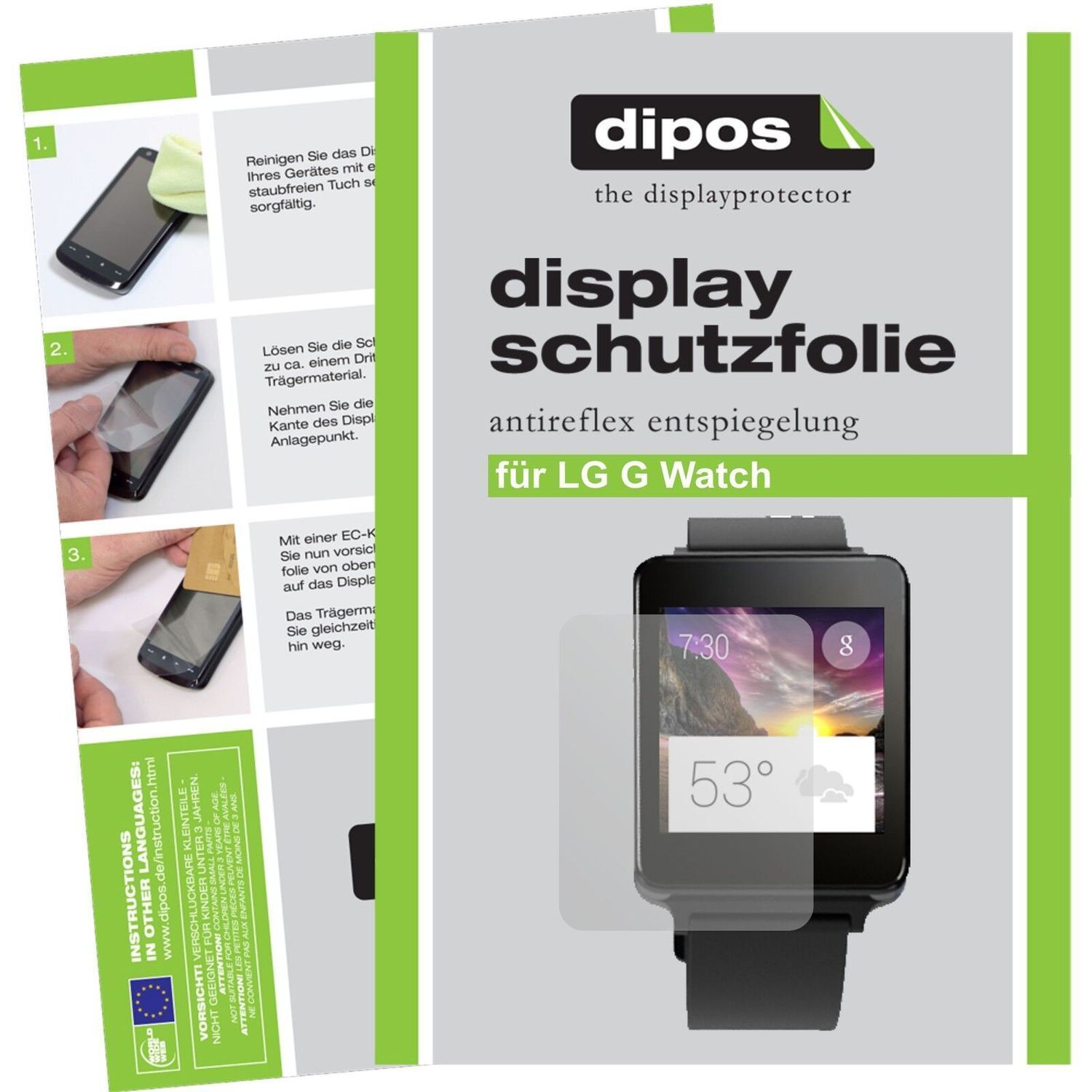 2x Schutzfolie matt für G Watch LG Display-Schutzf (1)