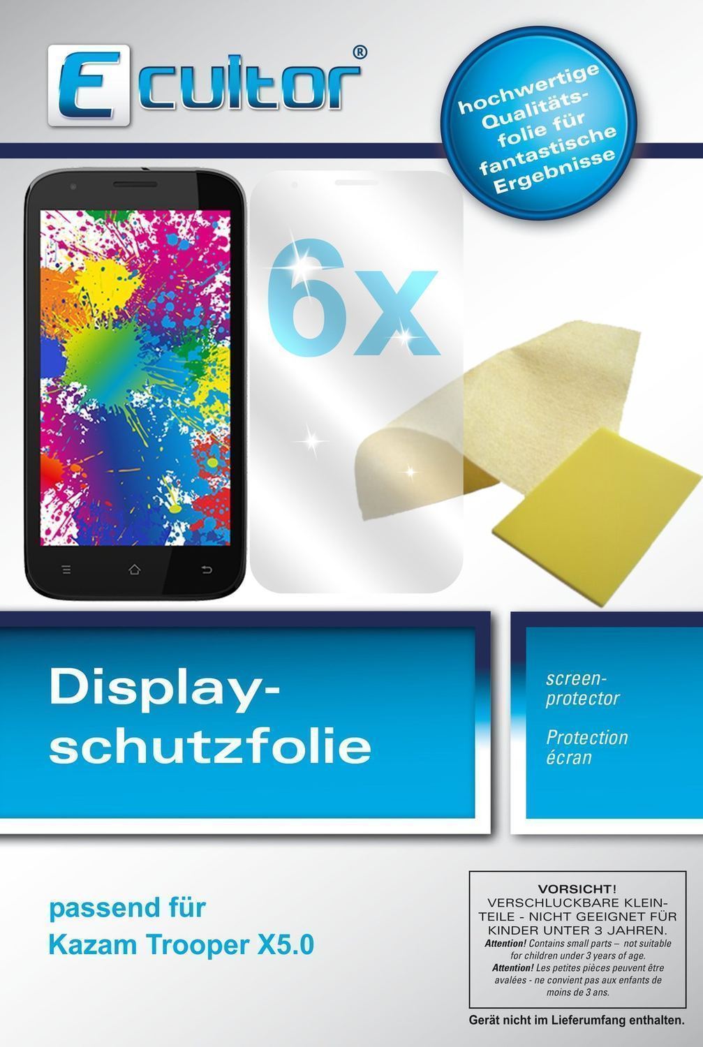 6x Schutzfolie klar für Trooper X5.0 Kazam Display (1)