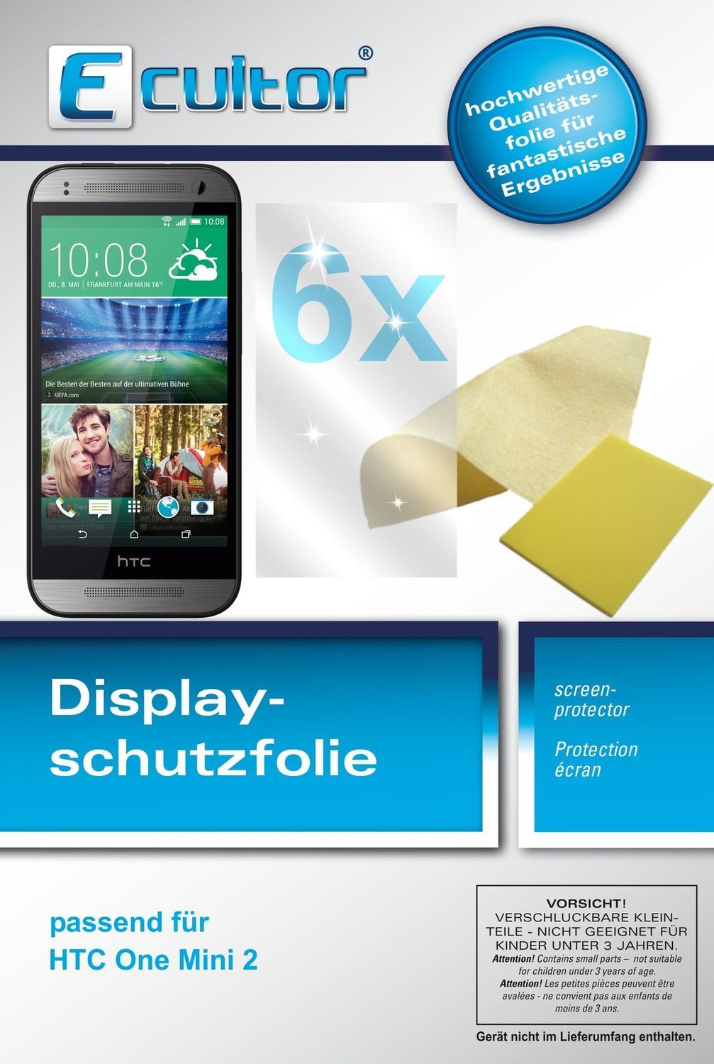 6x Schutzfolie klar für One mini 2 HTC Display-Sch (1)