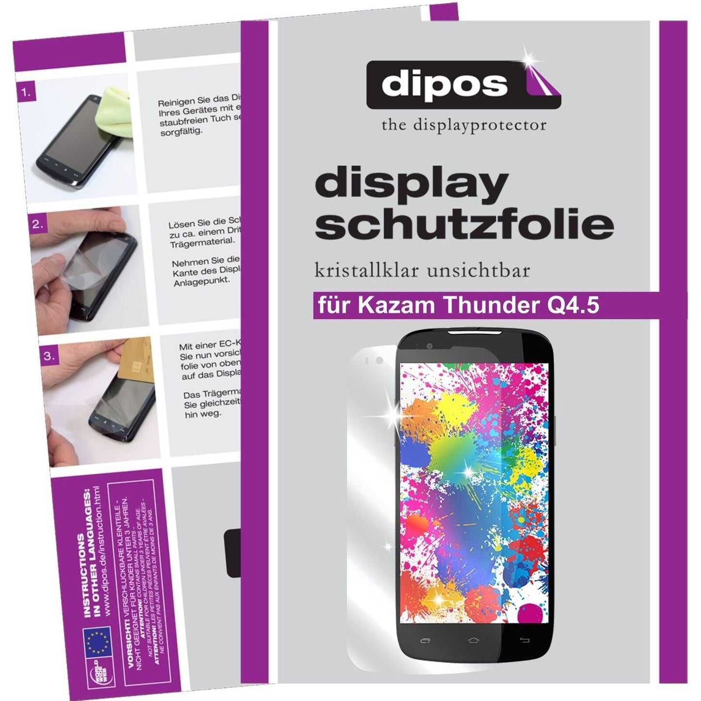 2x Schutzfolie klar für Thunder Q4.5 Kazam Display (1)