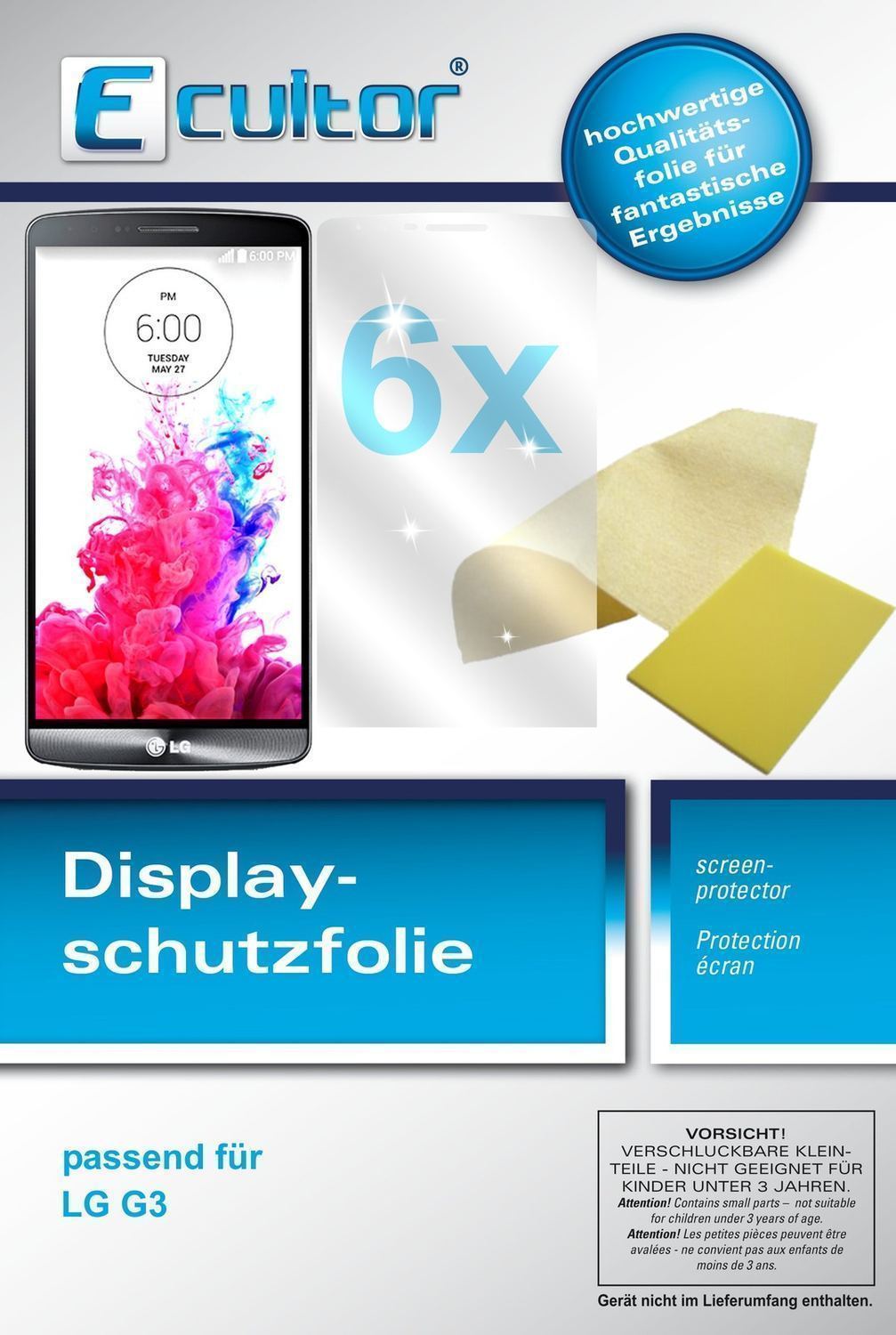 6x Schutzfolie klar für G3 LG Display-Schutzfolie (1)