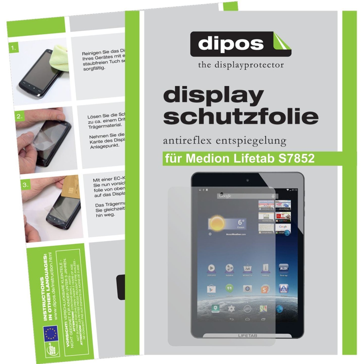 2x Schutzfolie matt für Lifetab S7852 MD 98625 Med (1)