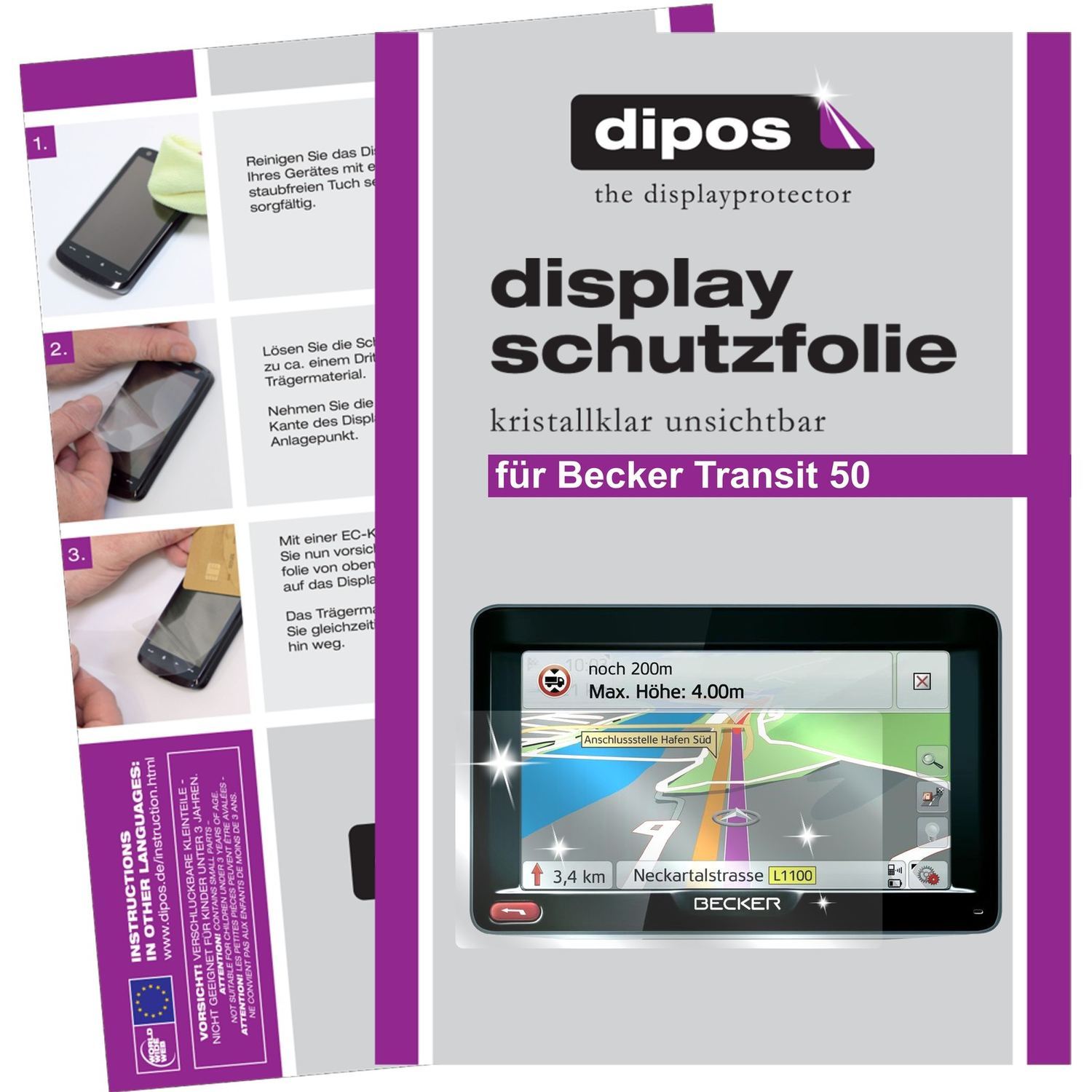 3x Schutzfolie klar für Transit 50 Becker Display- (1)