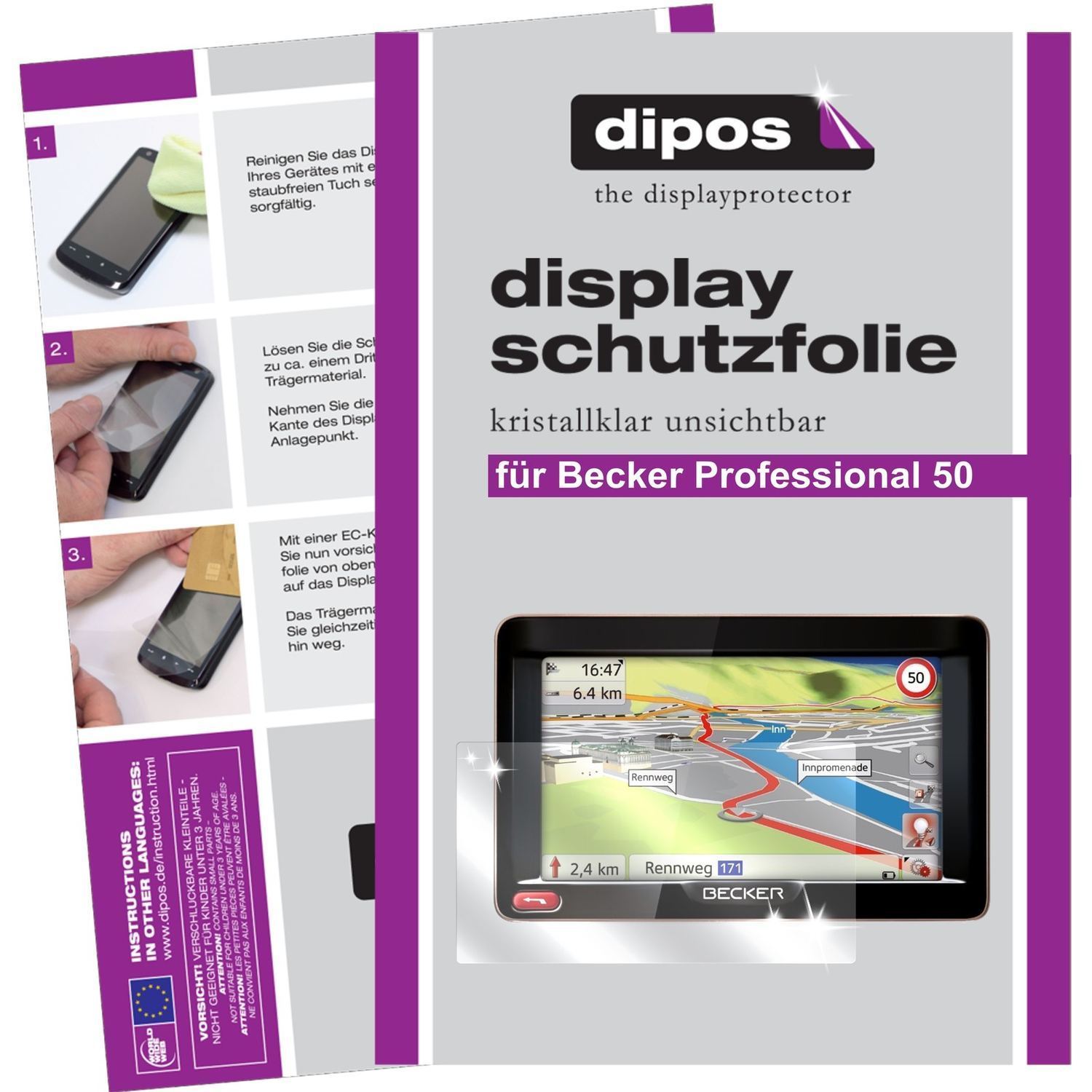 3x Schutzfolie klar für Professional 50 Becker Dis (1)