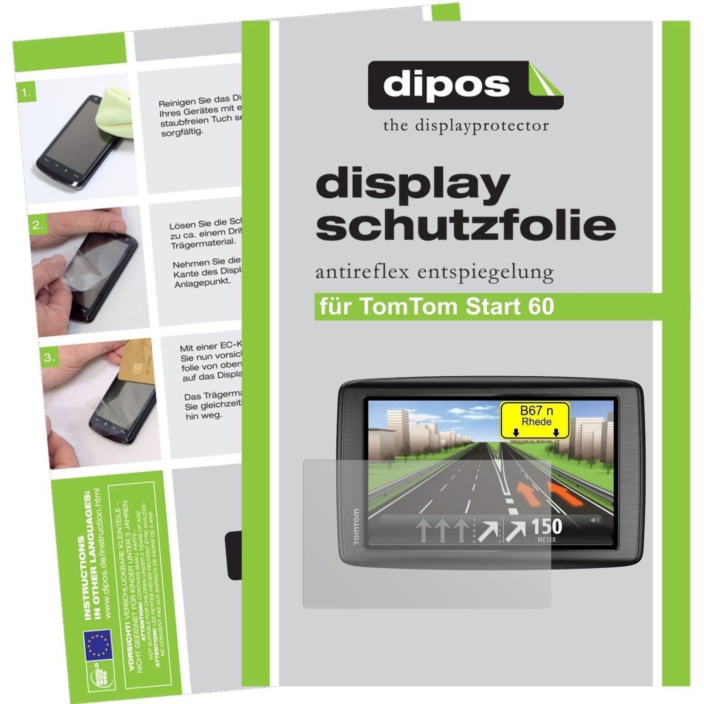 3x Schutzfolie matt für Start 60 M TomTom Display- (1)