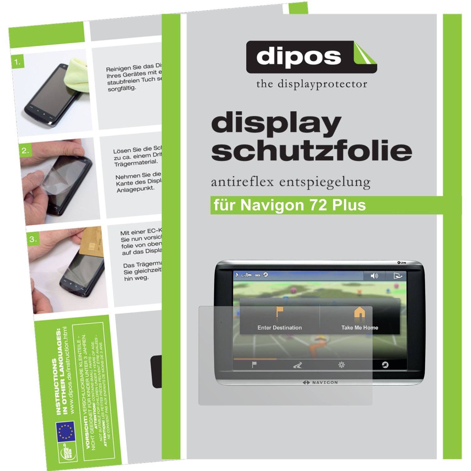 3x Schutzfolie matt für 72 Plus Navigon Display-Sc (1)
