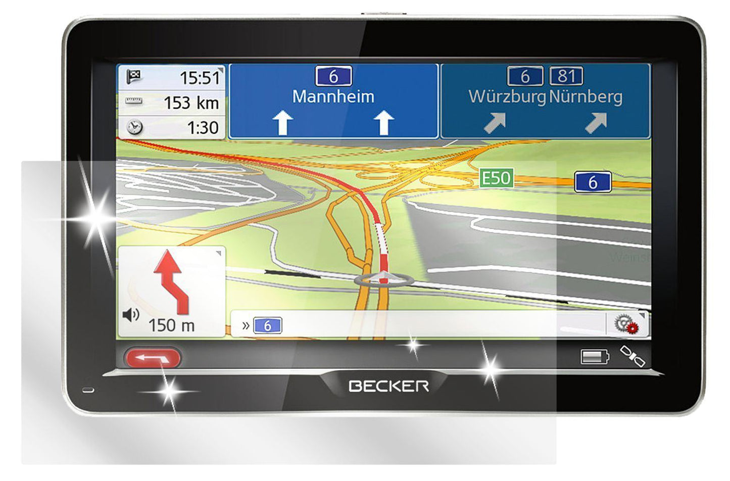 3x Schutzfolie klar für Ready 70 Becker Display-Sc (2)