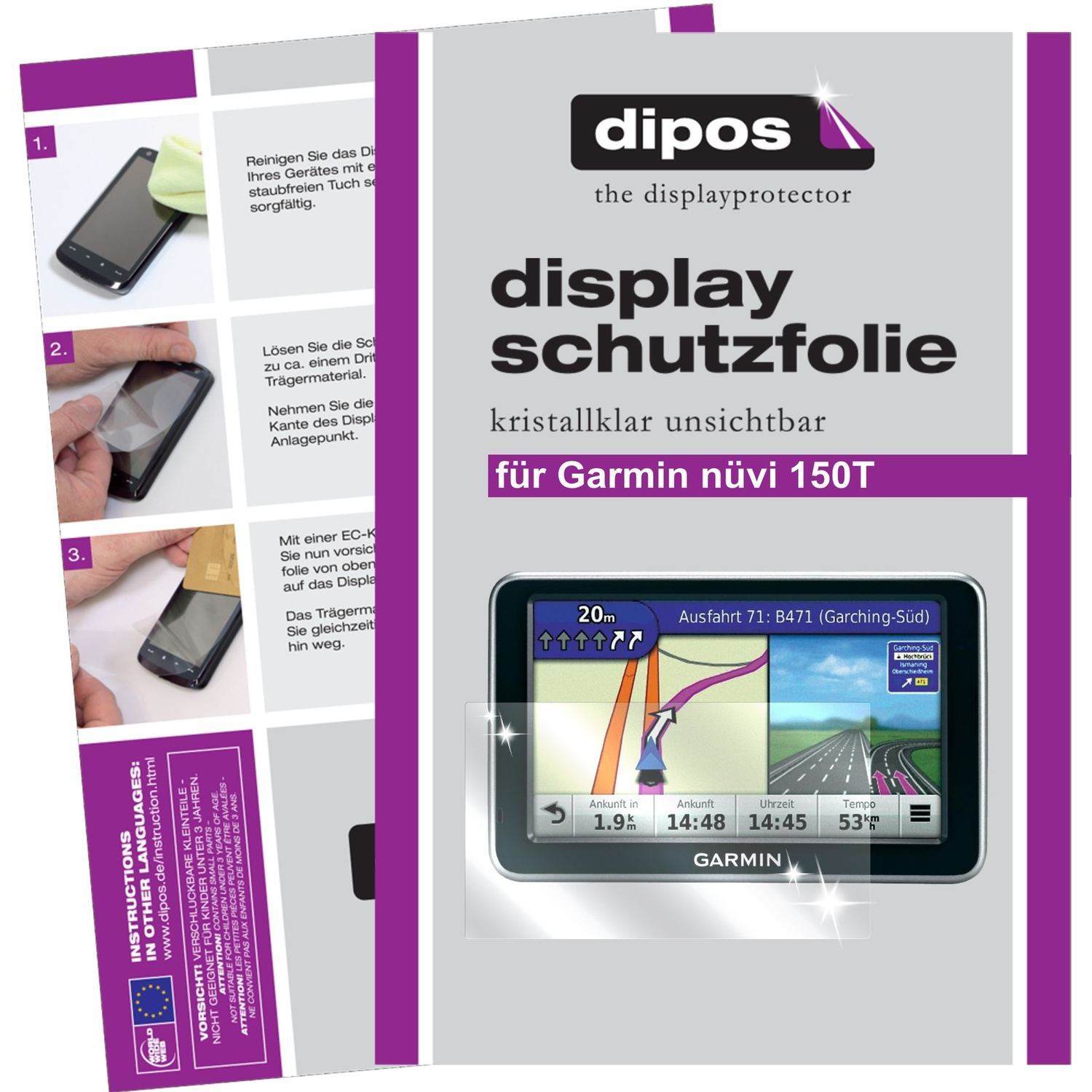 3x Schutzfolie klar für Nüvi 150T Garmin Display-S (1)