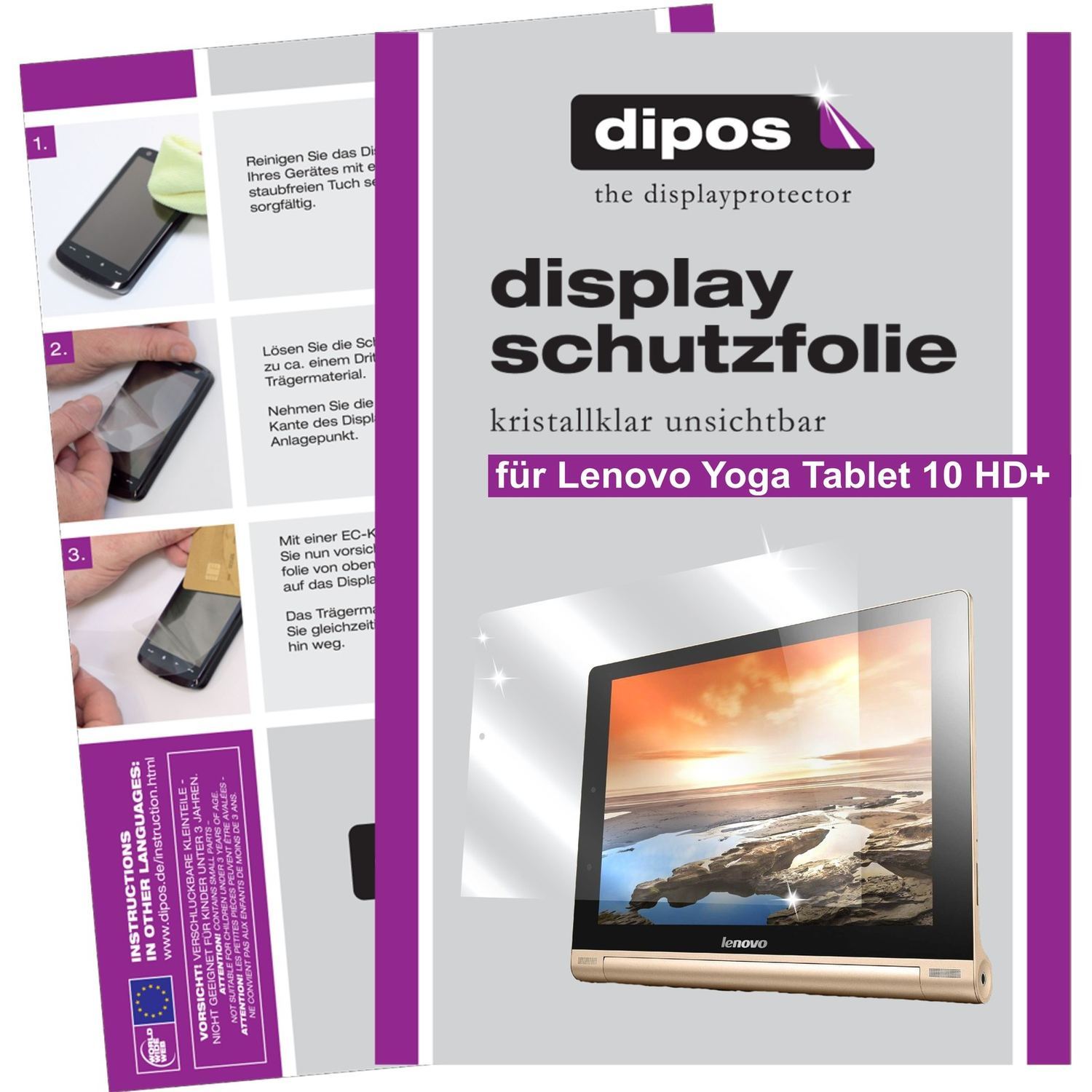 2x Schutzfolie klar für Yoga Tablet 10 / 10 HD+ Le (1)