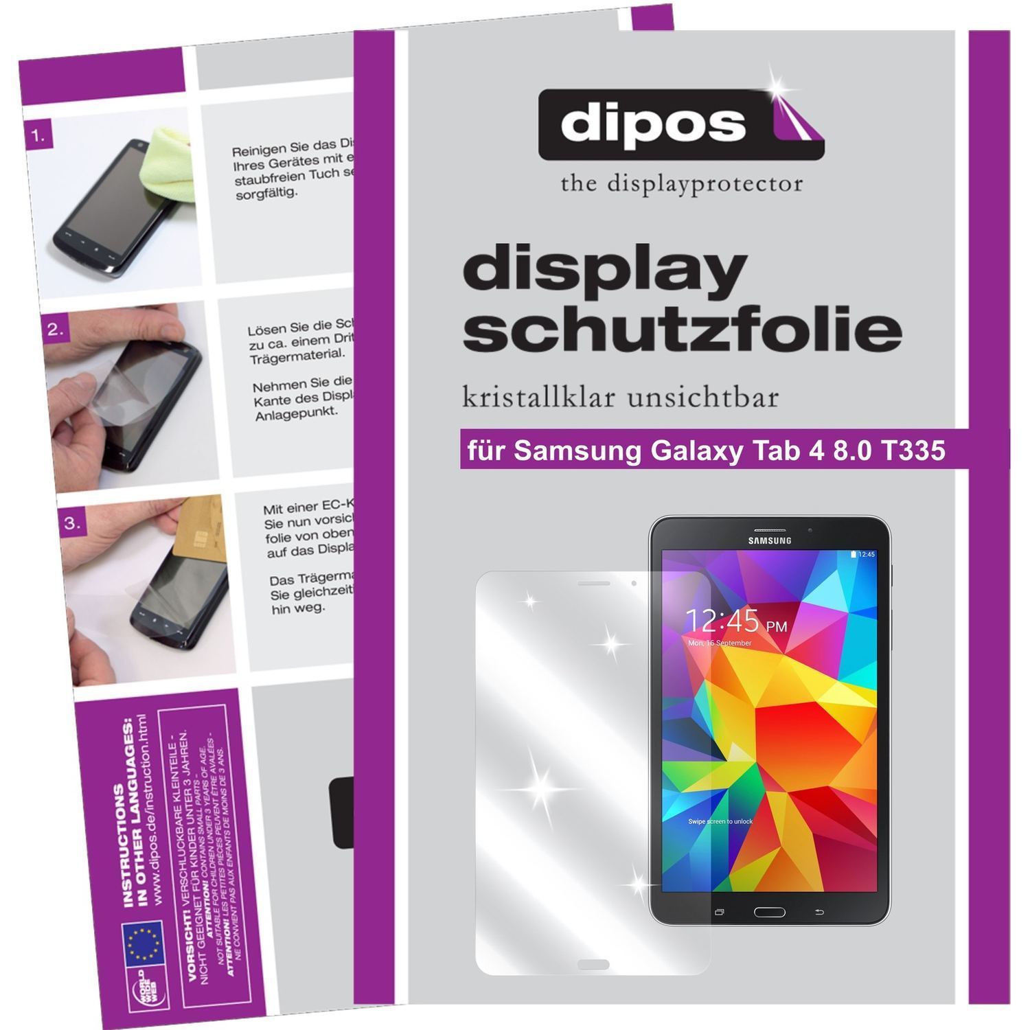 2x Schutzfolie klar für Galaxy Tab 4 8.0 Samsung D (1)