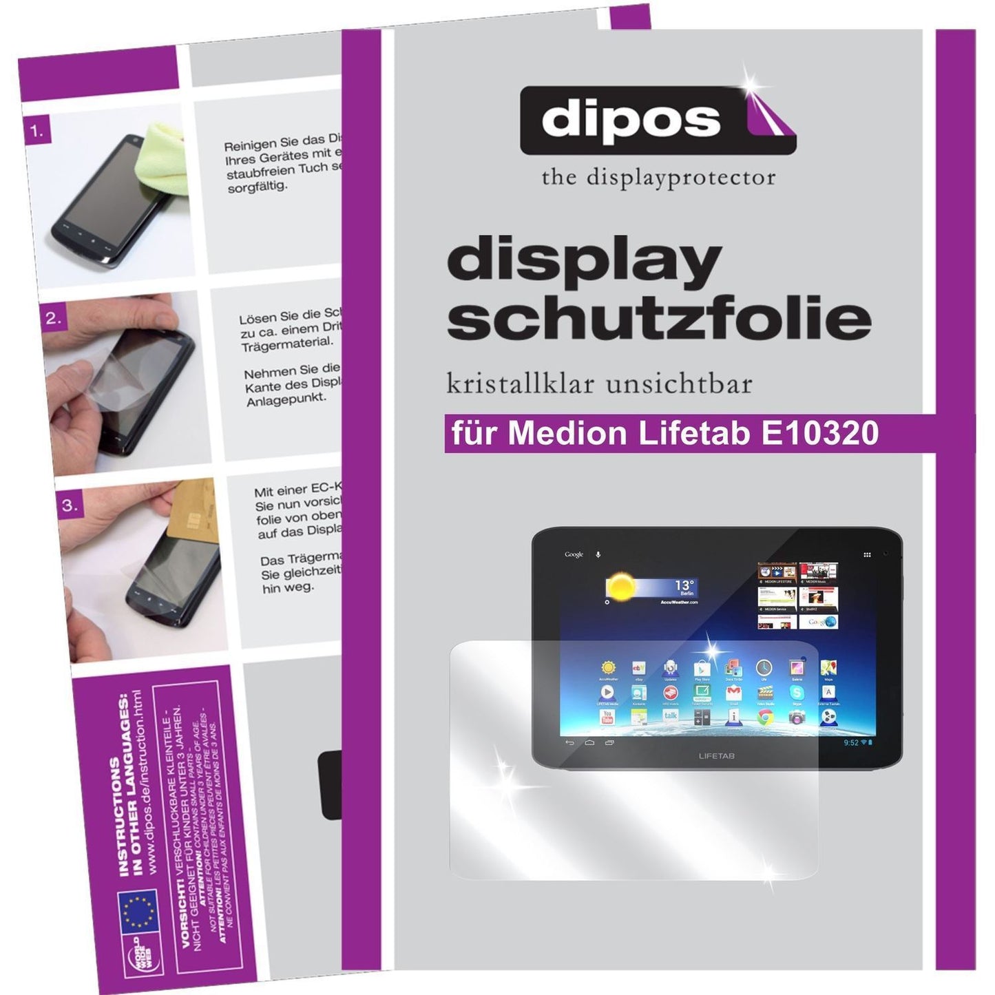 2x Schutzfolie klar für Lifetab E10320 Medion Disp (1)