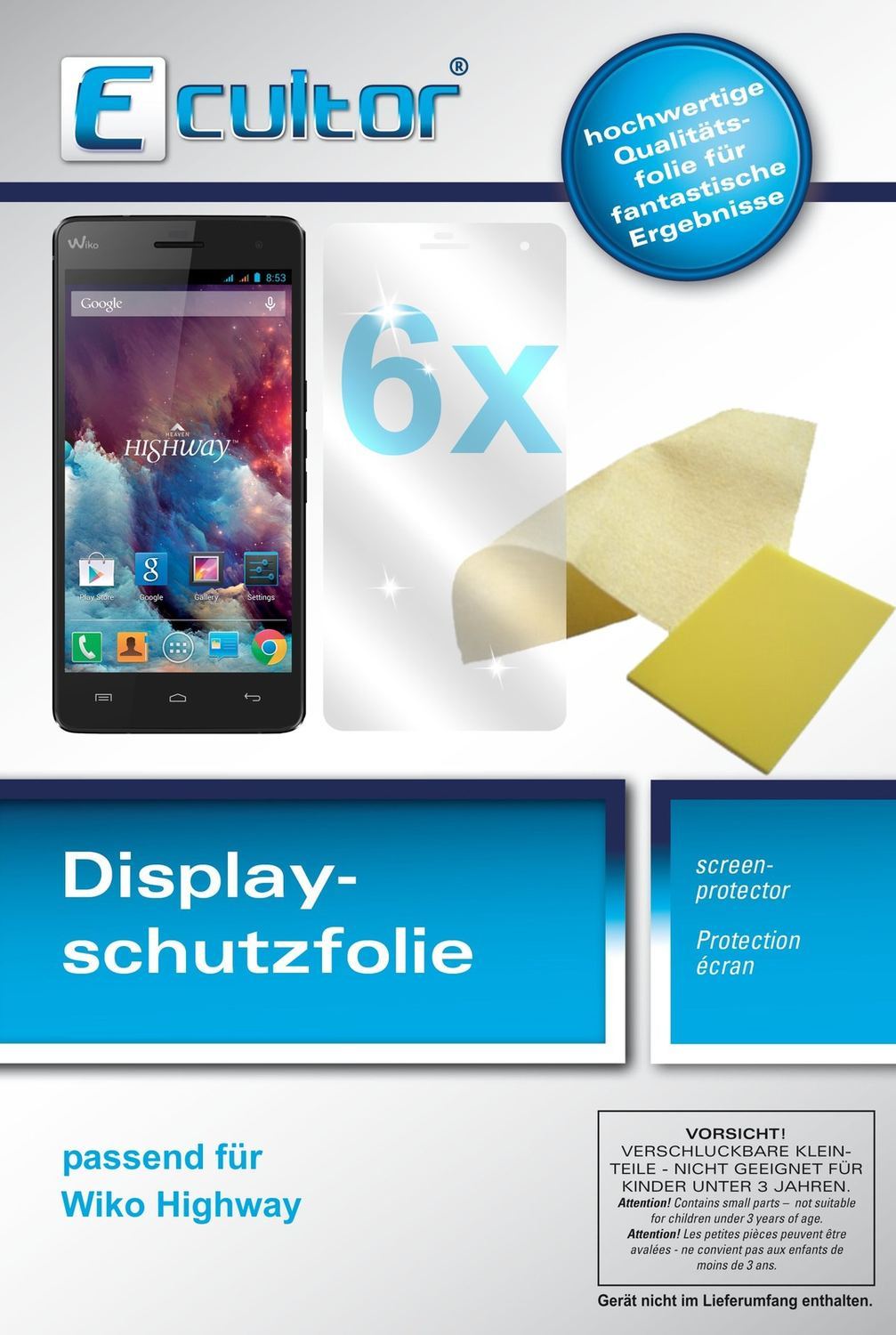 6x Schutzfolie klar für Highway Wiko Display-Schut (1)