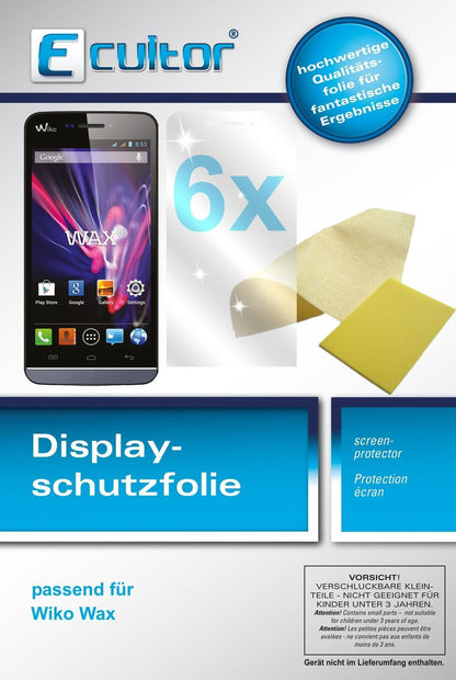 6x Schutzfolie klar für Wax Wiko Display-Schutzfol (1)