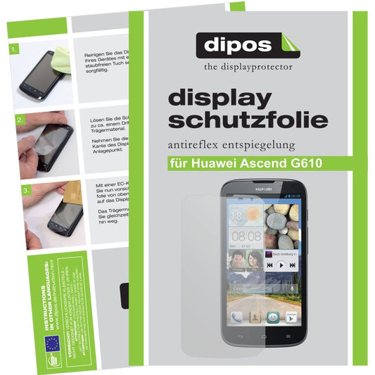 2x Schutzfolie matt für Ascend G610 Huawei Display (1)
