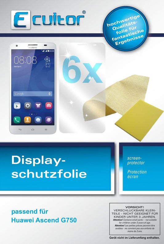 6x Schutzfolie klar für Ascend G750 Huawei Display (1)