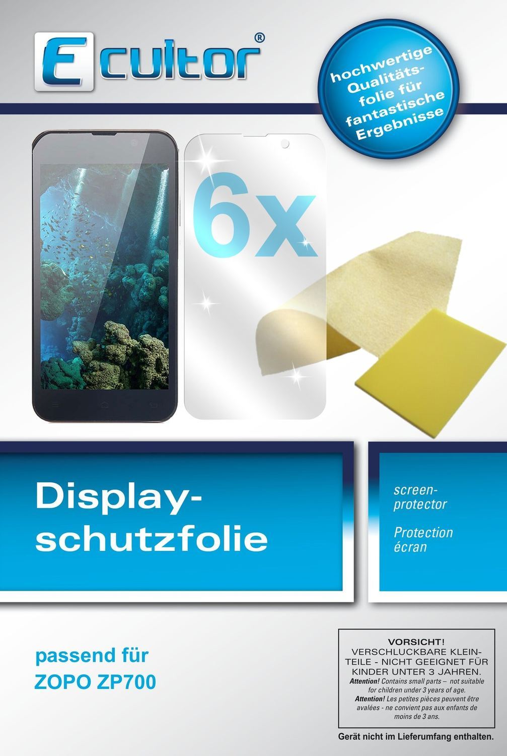 6x Schutzfolie klar für ZP700 Zopo Display-Schutzf (1)