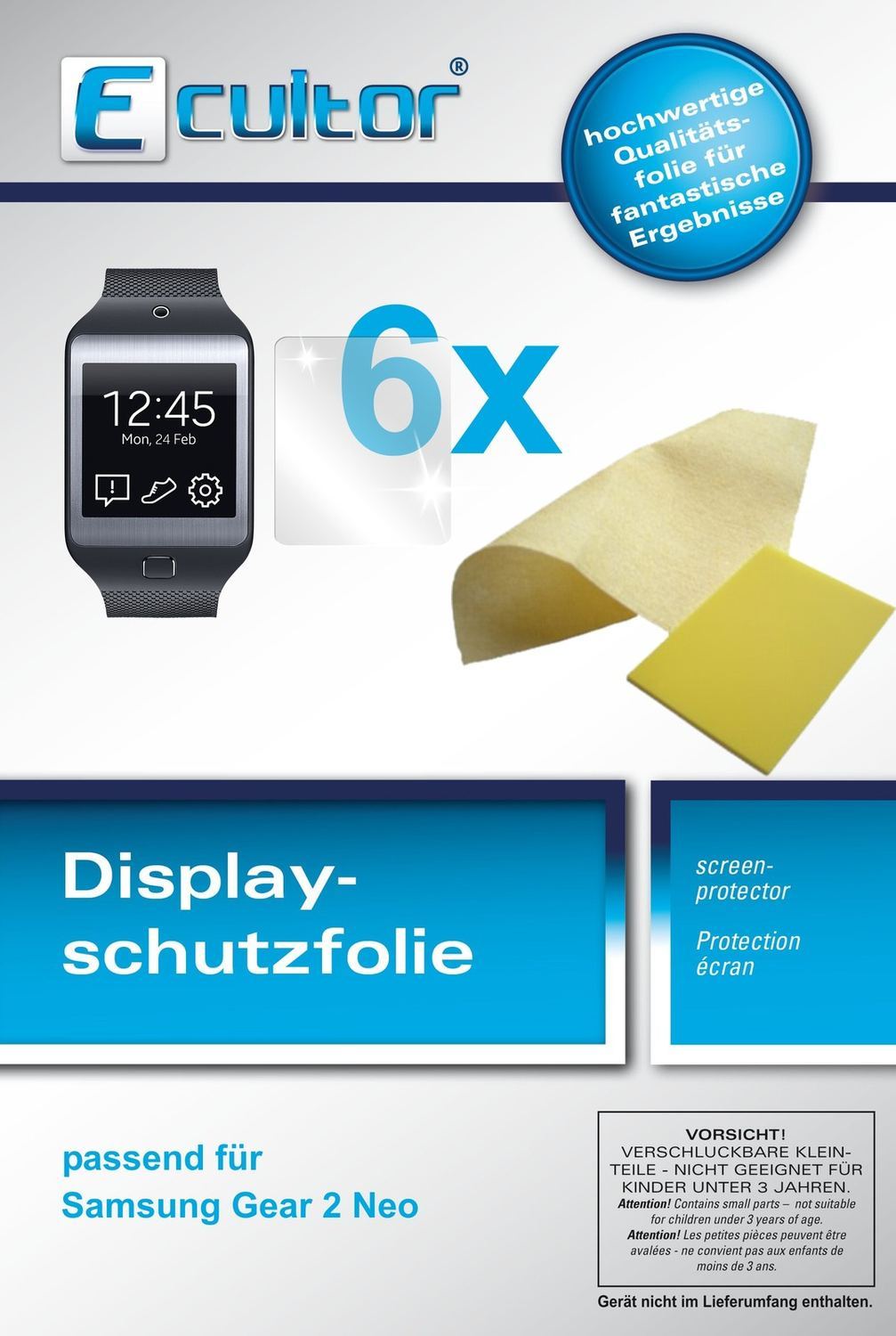 6x Schutzfolie klar für Gear 2 Neo Samsung Display (1)