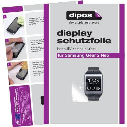 2x Schutzfolie klar für Gear 2 Neo Samsung Display (1)