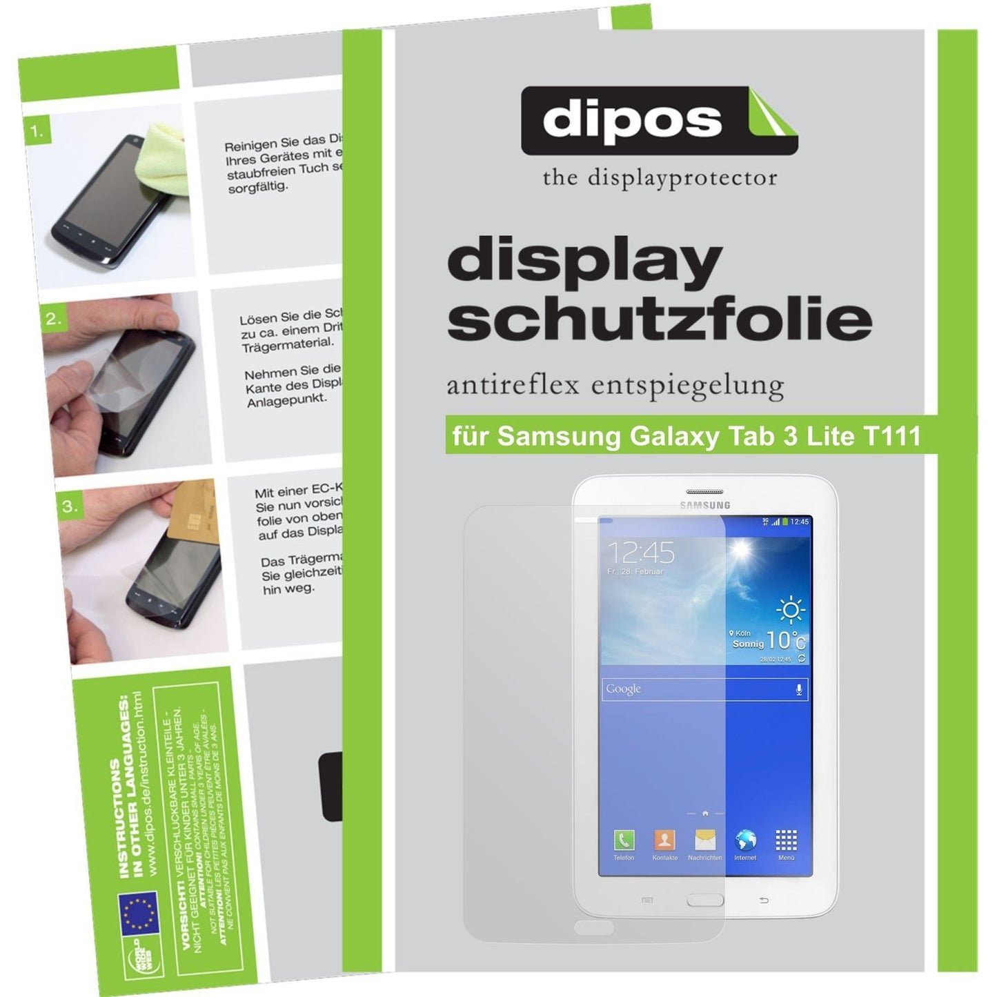 2x Schutzfolie matt für Galaxy Tab 3 Lite 7.0 SM-T (1)