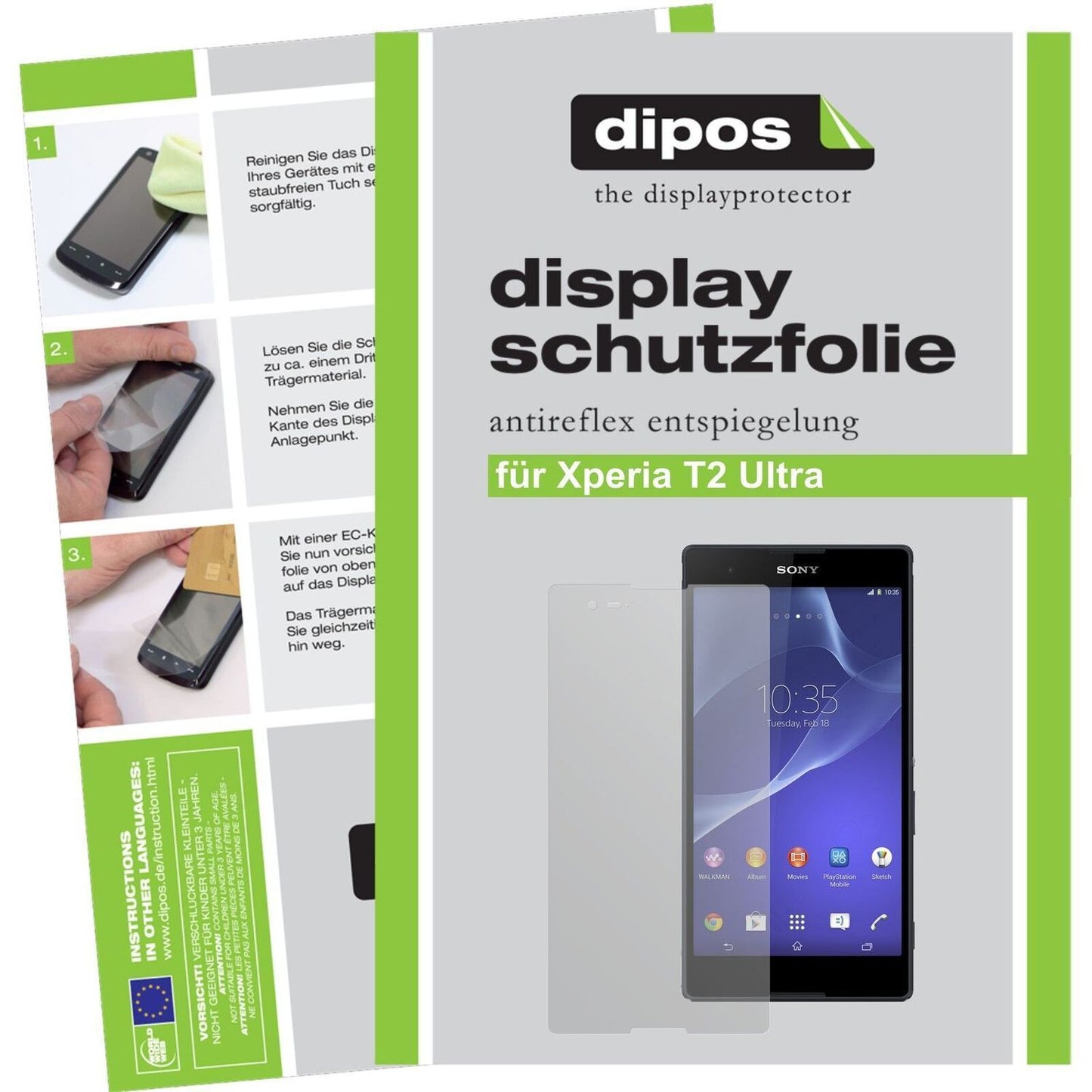 2x Schutzfolie matt für Xperia T2 Ultra Sony Displ (1)
