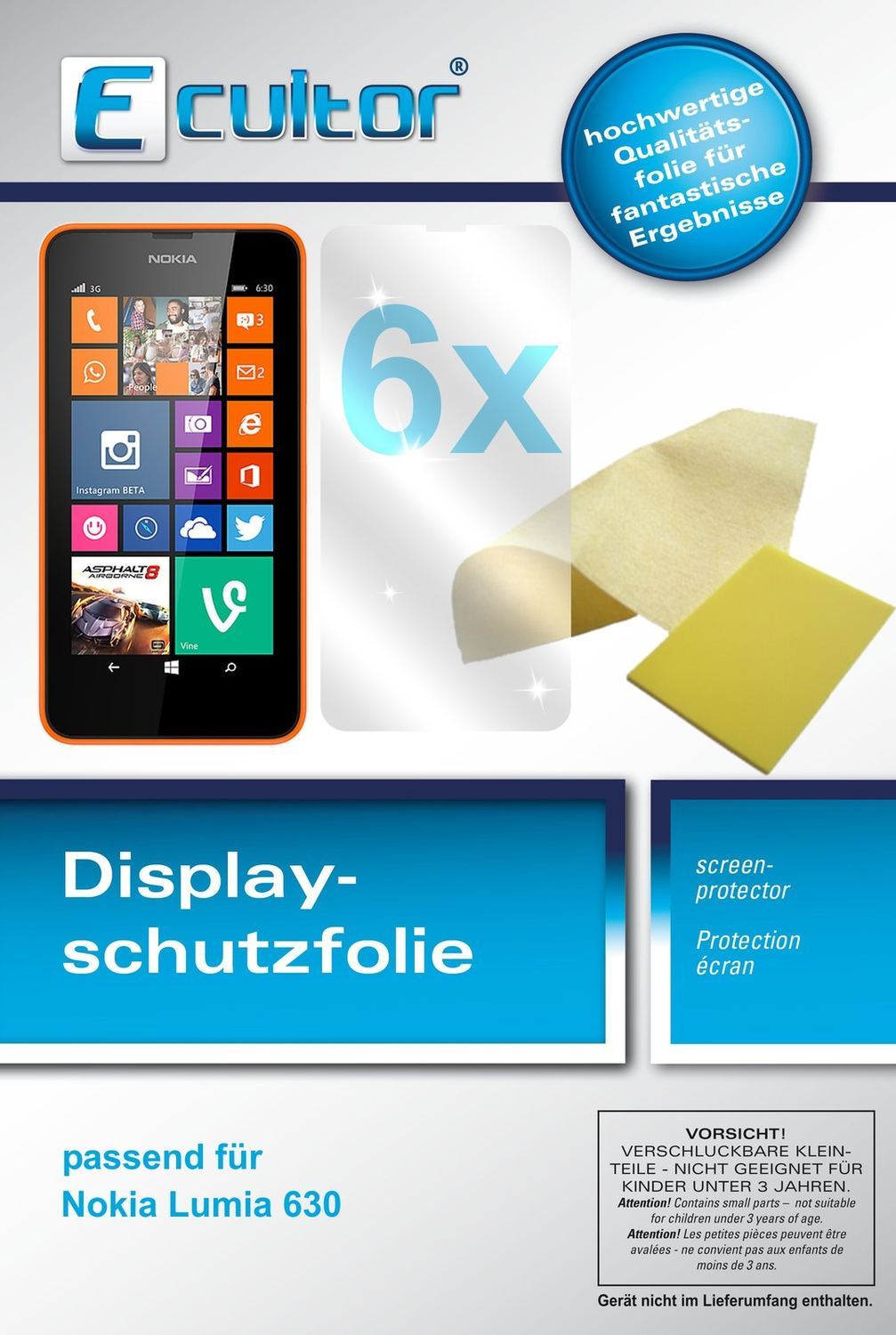 6x Schutzfolie klar für Lumia 630 Nokia Display-Sc (1)