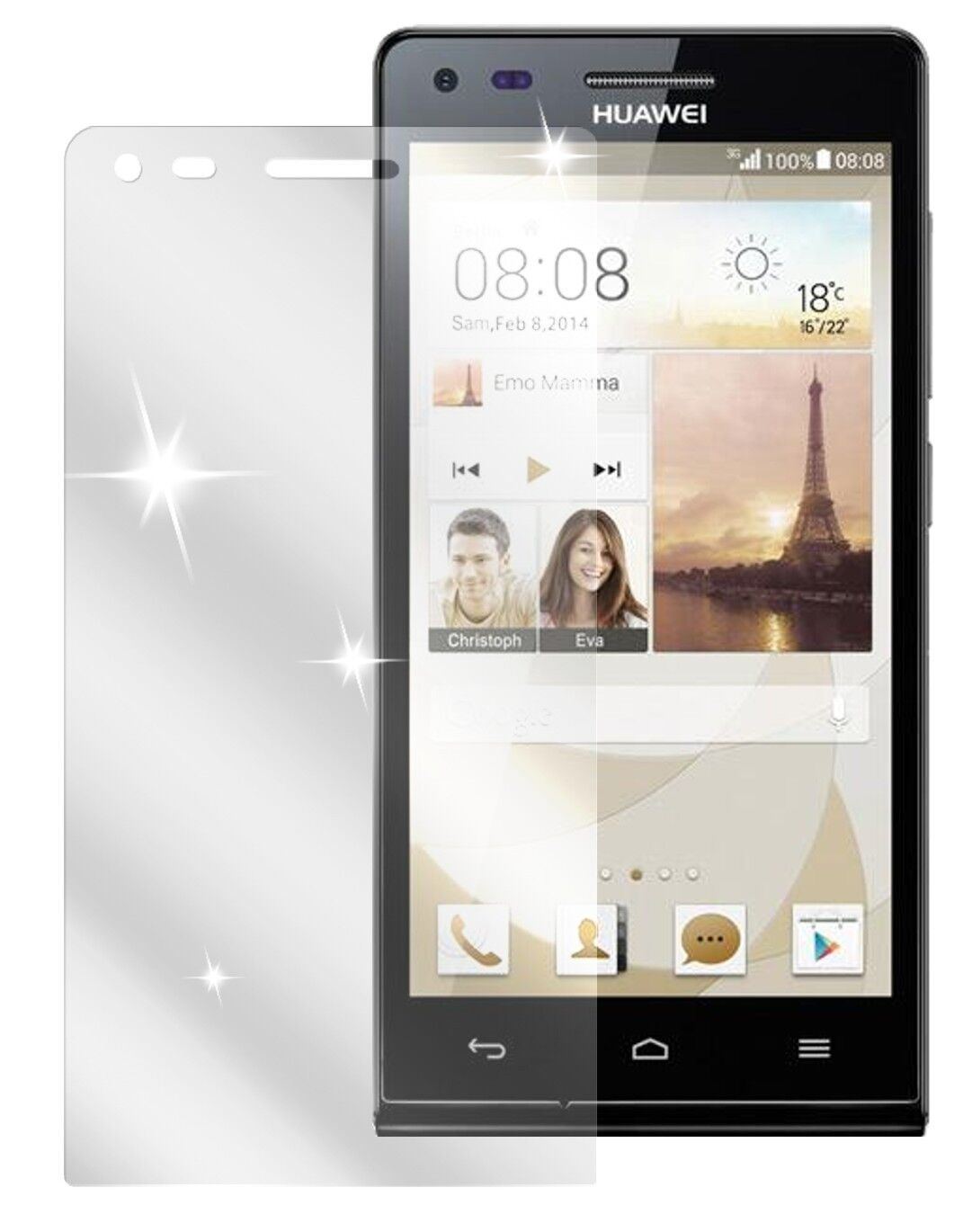2x Schutzfolie klar für Ascend P7 Mini Huawei Disp (2)
