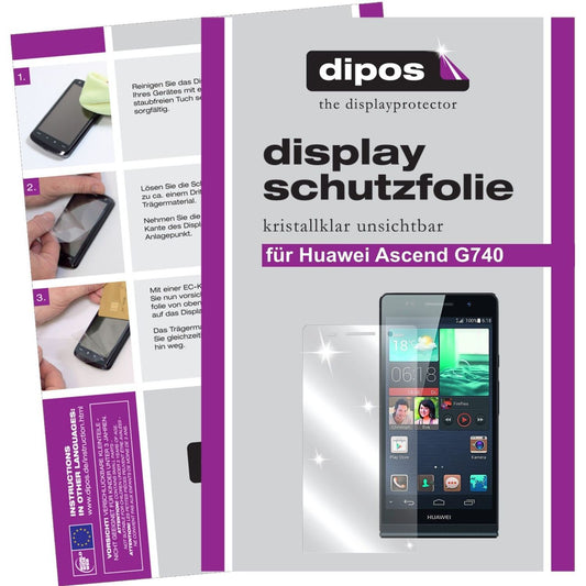 2x Schutzfolie klar für Ascend G740 Huawei Display (1)
