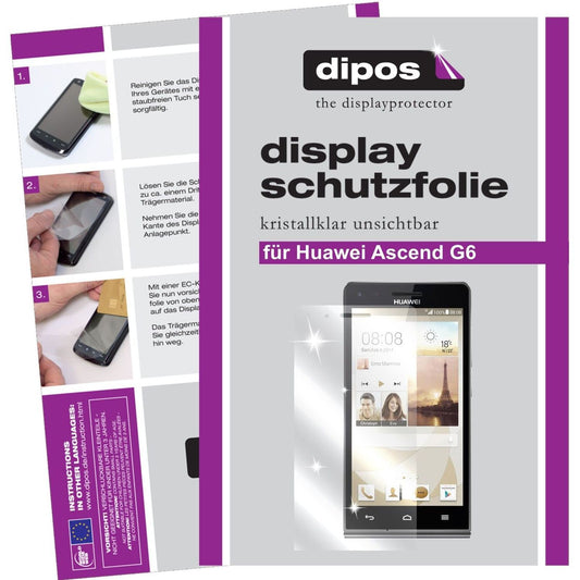 2x Schutzfolie klar für Ascend G6 Huawei Display-S (1)