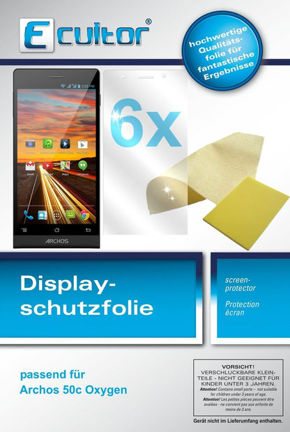 6x Schutzfolie klar für 50c Oxygen Archos Display- (1)