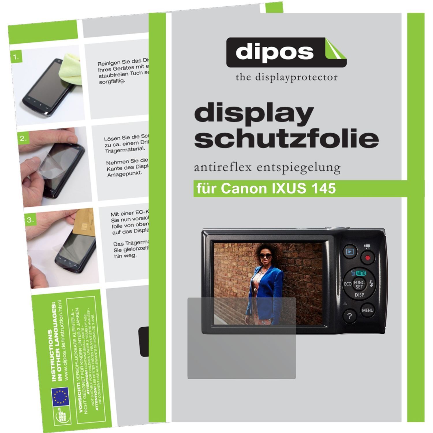 6x Schutzfolie matt für IXUS 145 Canon Display-Sch (1)