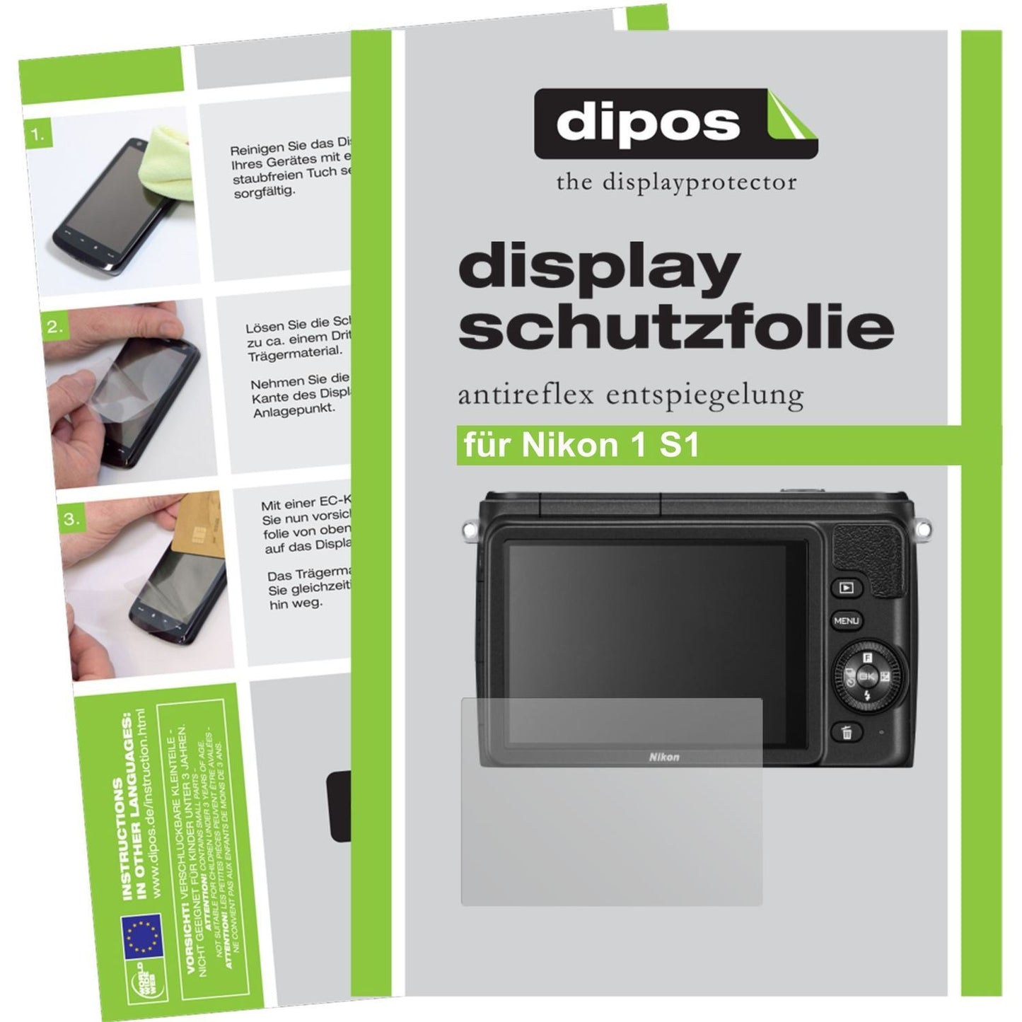 6x Schutzfolie matt für 1 S1 Nikon Display-Schutzf (1)