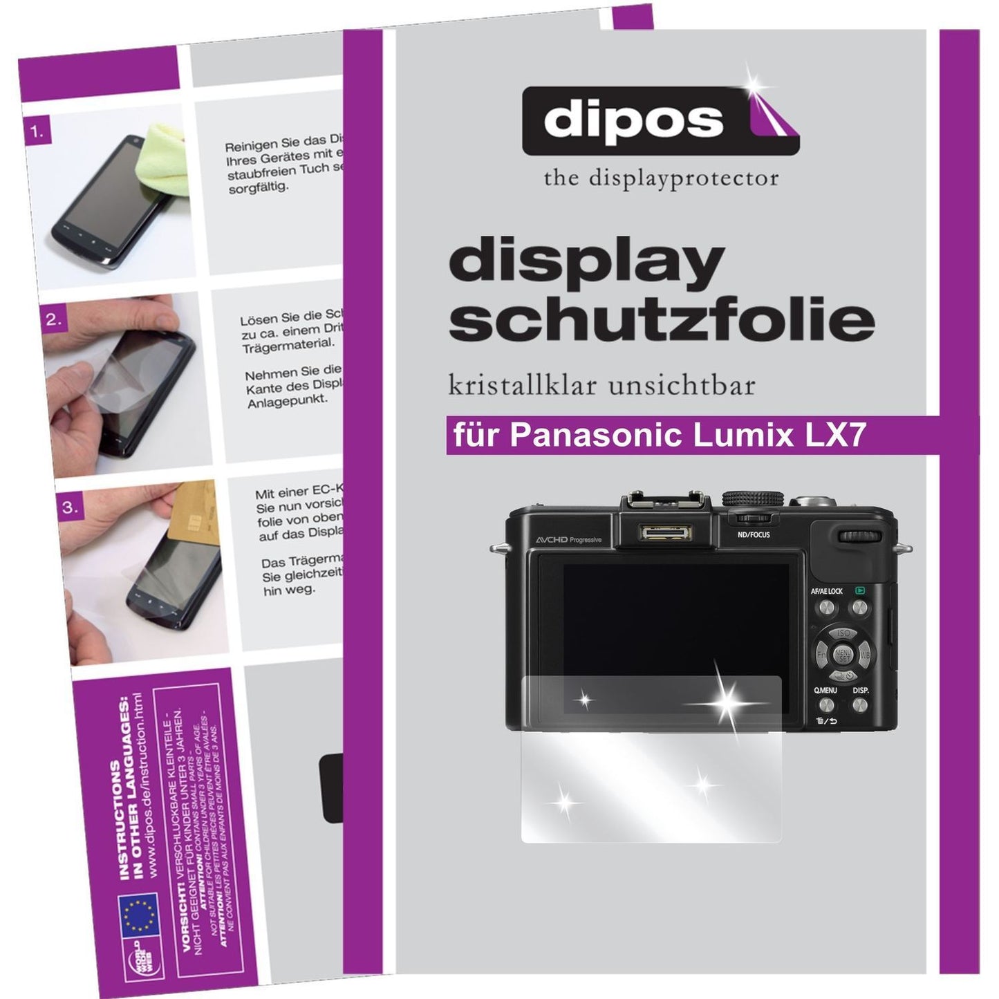 6x Schutzfolie klar für Lumix LX7 Panasonic Displa (1)