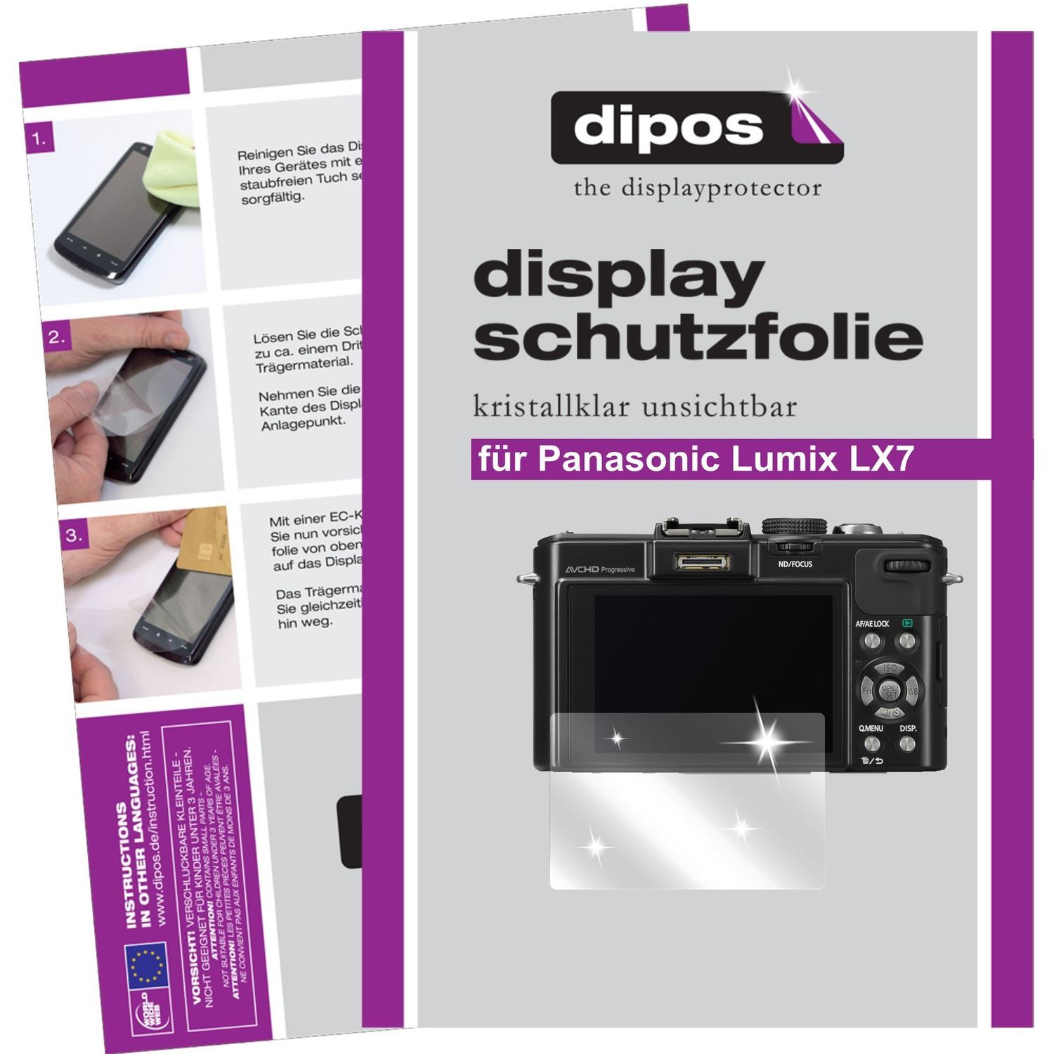 6x Schutzfolie klar für Lumix LX7 Panasonic Displa (1)