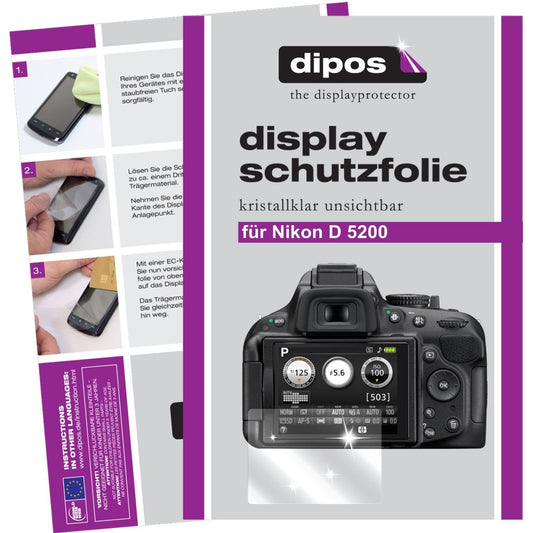 6x Schutzfolie klar für D5200 Nikon Display-Schutz (1)