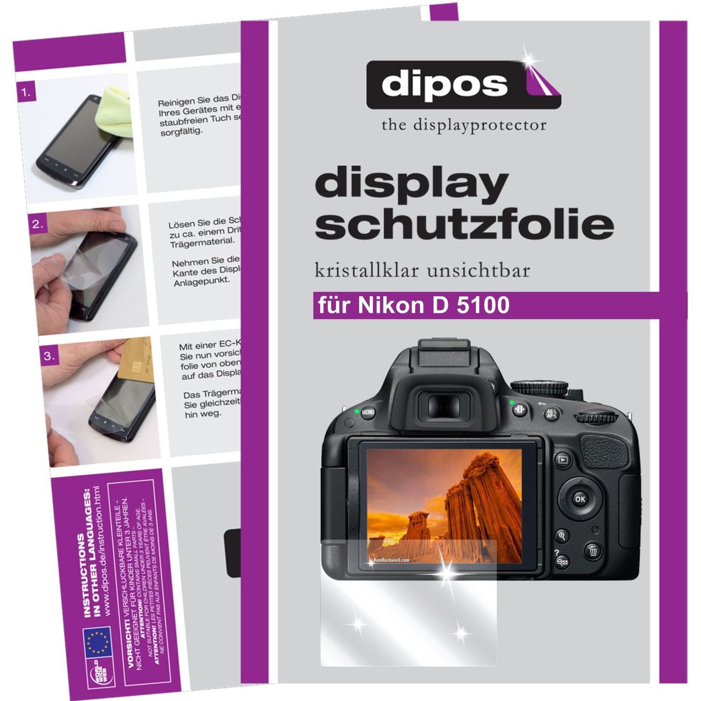 6x Schutzfolie klar für D5100 Nikon Display-Schutz (1)