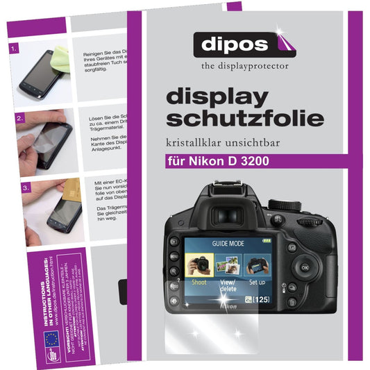 6x Schutzfolie klar für D3200 Nikon Display-Schutz (1)