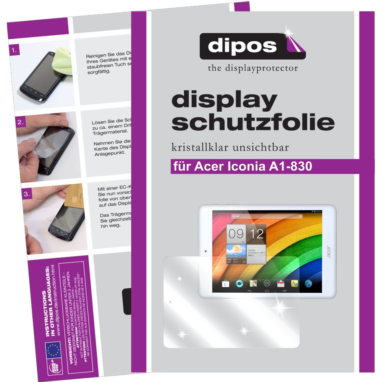 2x Schutzfolie klar für Iconia A1-830 Acer Display (1)