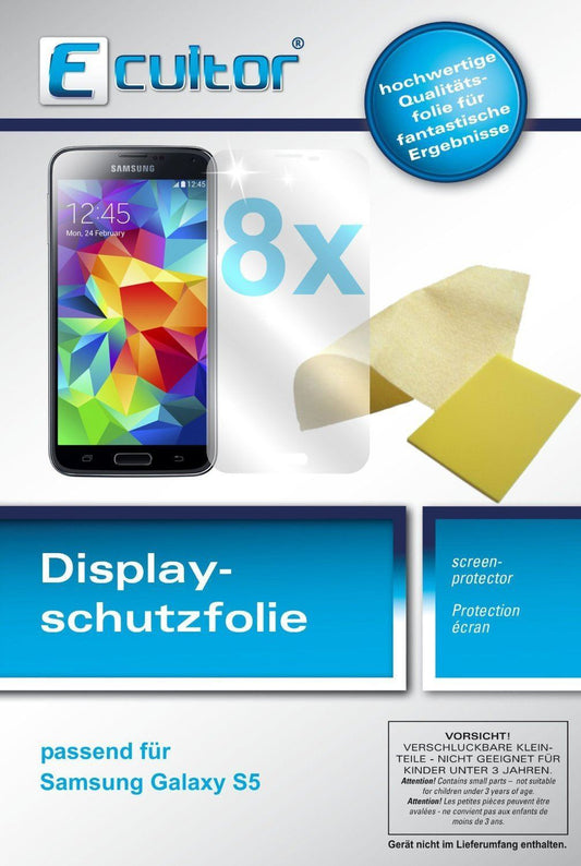 8x Schutzfolie klar für Galaxy S5 Samsung Display- (1)