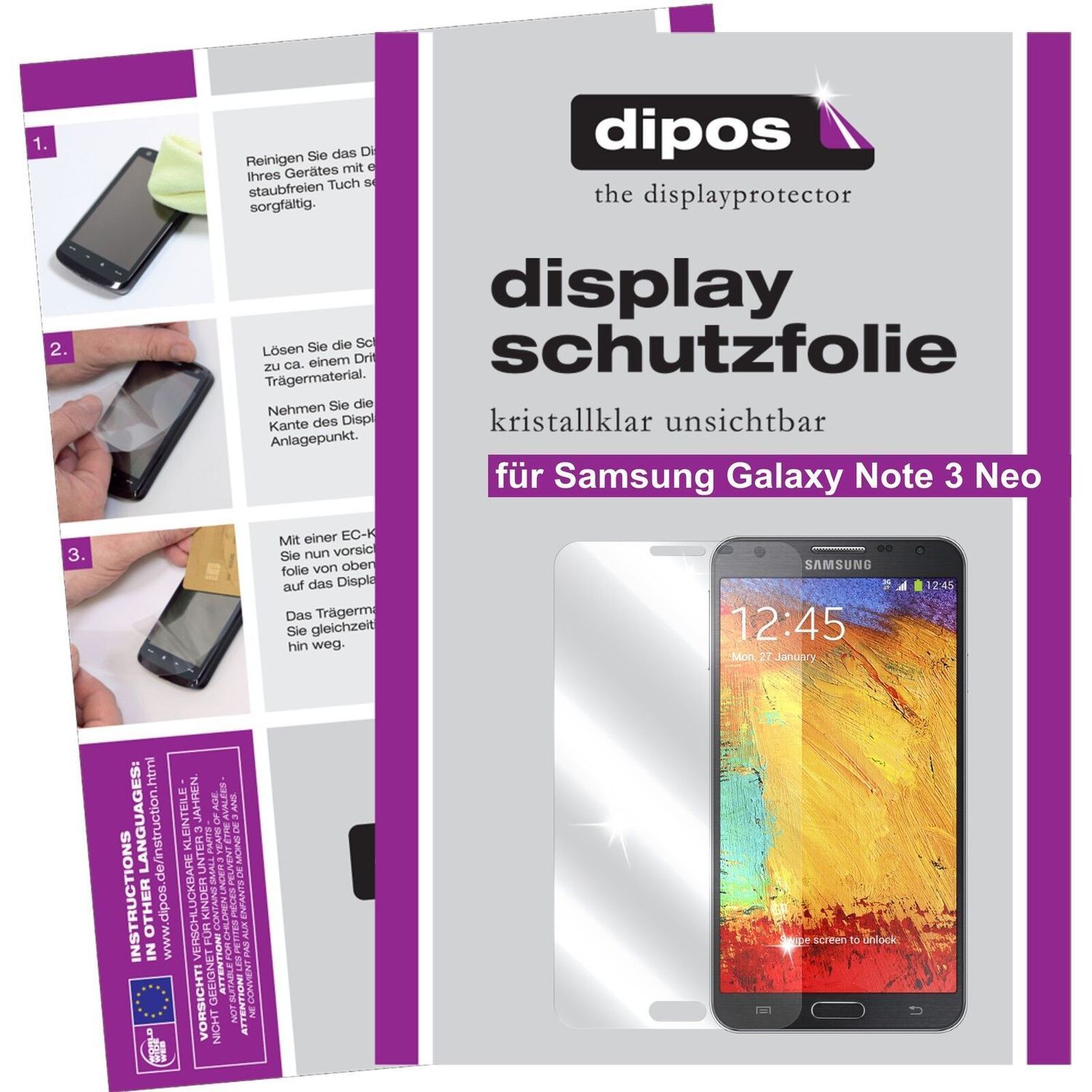 2x Schutzfolie klar für Galaxy Note 3 Neo Samsung  (1)